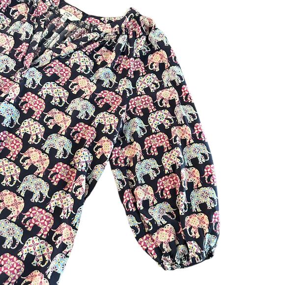 Crown & Ivy Womens navy purple elephant blouse top Size small - Picture 5 of 6